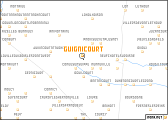 map of Guignicourt