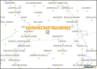 map of Guindrecourt-aux-Ormes