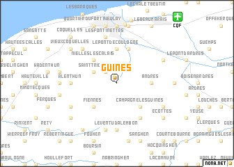 map of Guînes