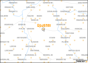 map of Gujėnai