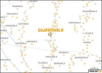 map of Gujrāniwāla