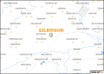 map of Gulʼbiniškiai