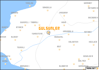 map of Gülsünler