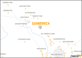 map of Gum Branch