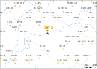 map of Guna