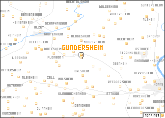 map of Gundersheim