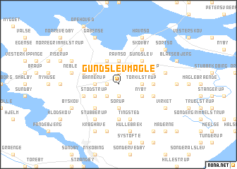 map of Gundslevmagle