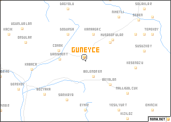 map of Güneyce