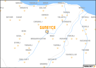 map of Güneyce