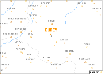 map of Güney