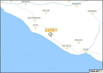 map of Güney