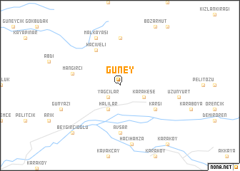 map of Güney