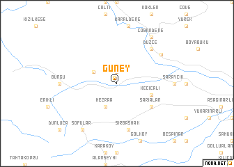 map of Güney