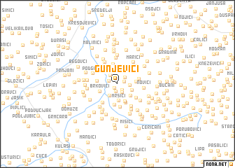 map of Gunjevići