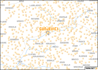 map of Gunjevići