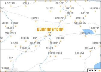map of Gunnarstorp