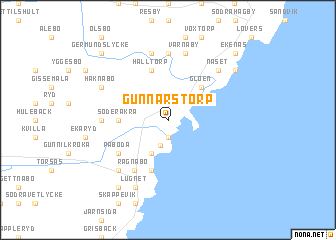 map of Gunnarstorp