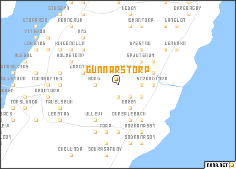 map of Gunnarstorp