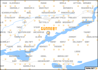 map of Gunneby