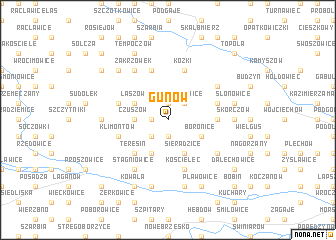 map of Gunów