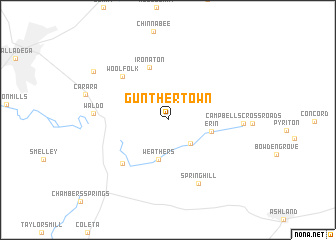 map of Gunthertown