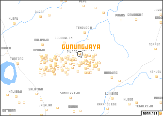 map of Gunungjaya