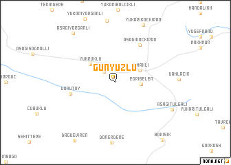 map of Günyüzlü