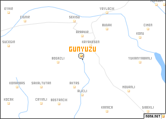 map of Günyüzü