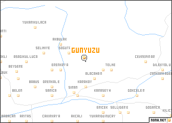 map of Günyüzü