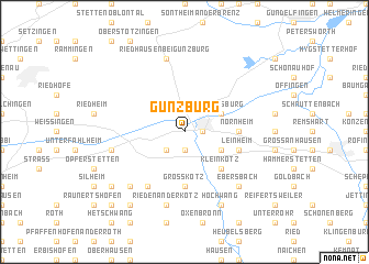 map of Günzburg