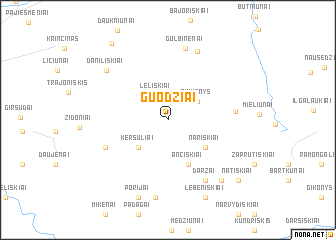 map of Guodžiai