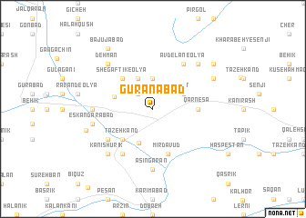 map of Gūrānābād