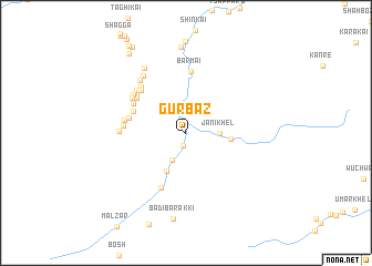 map of Gurbāz