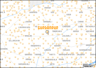 map of Gurdānpur