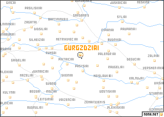 map of Gurgždžiai