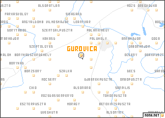 map of Gurovica