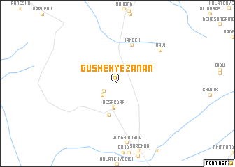 map of Gūsheh-ye Zanān