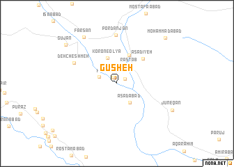 map of Gūsheh