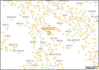 map of Guskići