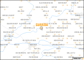 map of Güssow