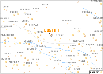 map of Guštini