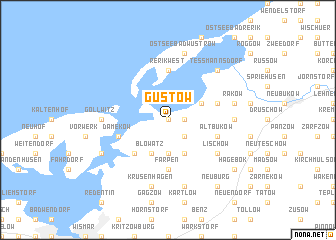 map of Güstow