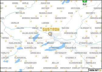 map of Güstrow