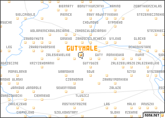 map of Guty Małe