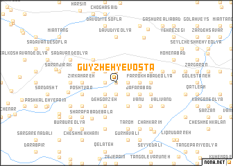 map of Gūyzheh-ye Vosţá