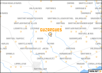 map of Guzargues