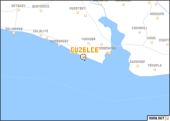 map of Güzelce