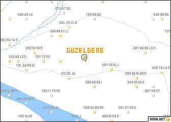 map of Güzeldere