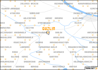 map of Guźlin