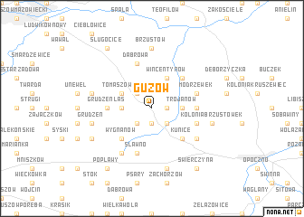 map of Guzów